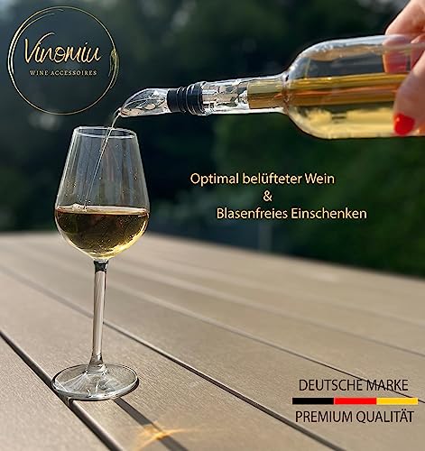 Foto von Vinomiu Weinkühlstab Gold – 3-er Set Edelstahl Weinkühler inkl. Ausgießer und Verschluss – Flaschenkühler Geschenk Set für Weinliebhaber – Weinzubehör für Weißwein, Rotwein & Sekt