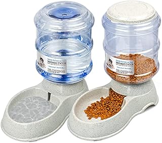 YMINA Automatic Cat Feeder Pet Feeder set,Cat Feeder Only for Dry Food Dog Water Dispenser Cat Food Dispensers 3.8L for Small/Large Puppy Kitten Grey