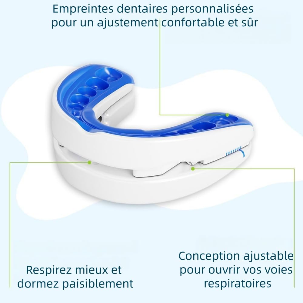 Silence dès la 1ère Nuit Dispositif anti-ronflement pour Hommes et Femmes dents améliore la respiration pendant,Compact et léger, il peut être transporté avec vous.