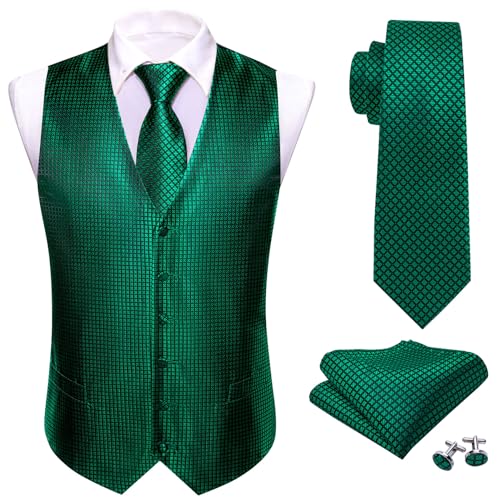 BarryWang-Formal-Men-Vest-Paisley-Jacquard-Silk-Tie-Suit-Waistcoat-Set-Wedding-5PCS