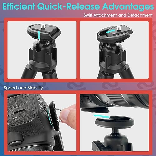 image for UBeesize Flexible Tripod with Quick-Release Plate for Camera and Cellp