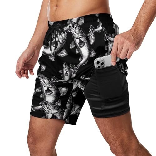 Pantalones cortos de playa de hombre bañador ligero con bolsillos y cordón 2