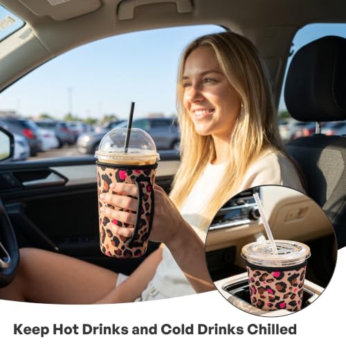 Image of 3 Reusable Iced Coffee Sleeves for Coffee Cups Fits 16-32oz Hot /Cold Drink