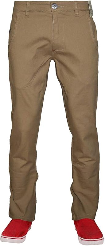 Mens Chinos Trousers Slim Fit Jeans Stretch Straight Leg Pants