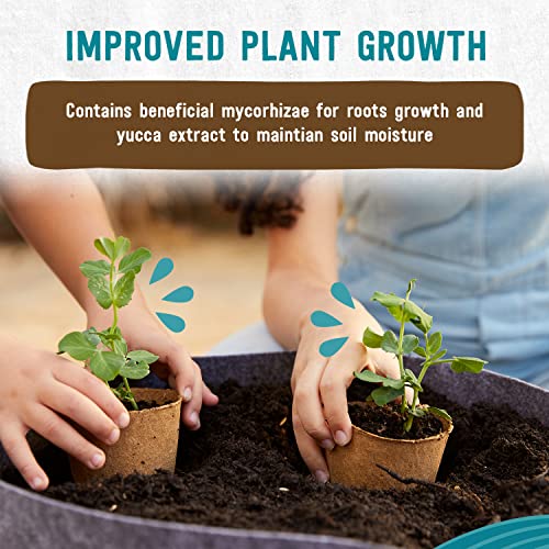 Back to the Roots 3-in-1 Seed Starting Mix 12 Quarts, 100% Organic & USA Made for Herbs, Veggies, Flowers, w/ Nutrient Rich Plant Food, Worm-Castings, & Moisture Controlling Yucca Brown