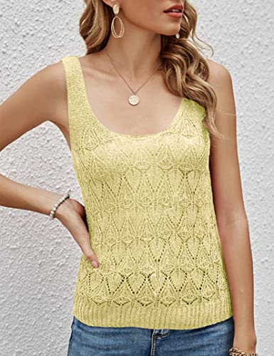 Image of Womens Sleeveless Tank Tops Summer Knit Sweater Vest Casual Cami Shirts Tops