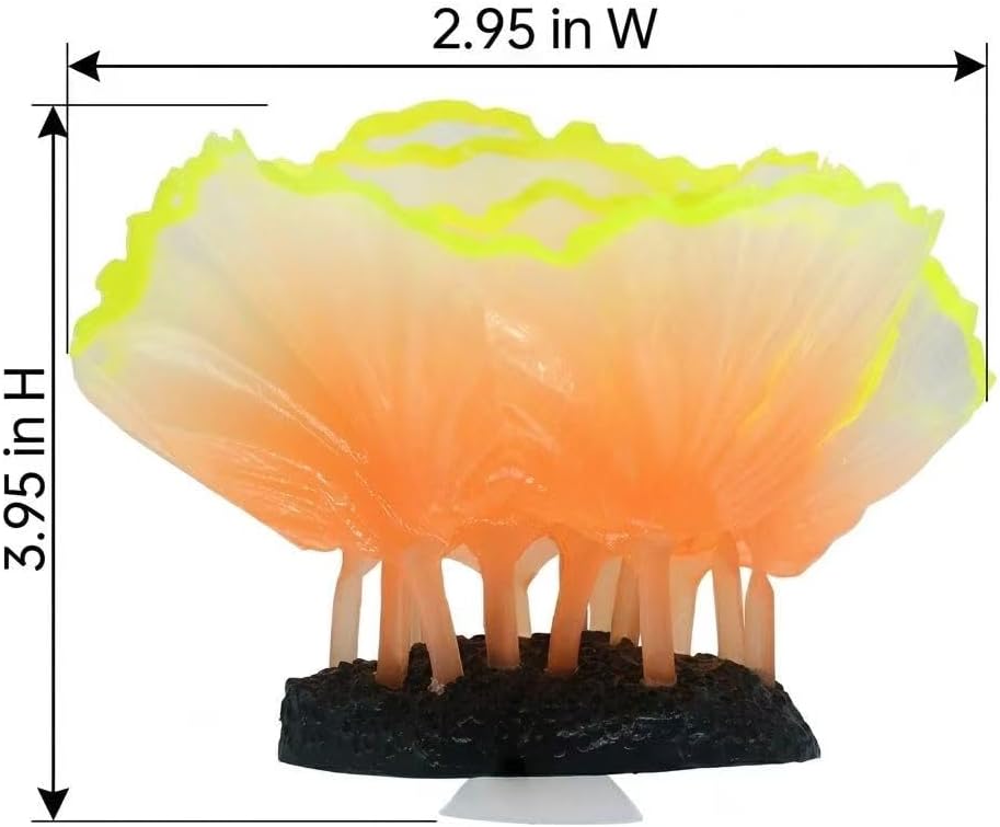 Glowing Artificial Coral Reef Ornament Silicone Aquarium Decor for Fish Tank