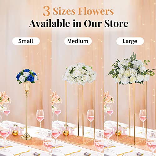 Image of NUPTIO Flower Balls for Wedding Centerpieces - 6 Pcs 9.5 inch Diameter Fake Flower Ball Arrangement Bouquet Party Centerpieces for Tables - Royal Blue Rose Bouquet Centerpiece Flowers for Table