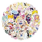 50枚 美少女戦士セーラームーン ステッカー セット 漫画ご褒美シール DIY 素材 スーツケース ギター 車 自転車 水筒 スケート パソコン 子供 学生 ギフト 誕生日 プレゼント 贈り物に適用