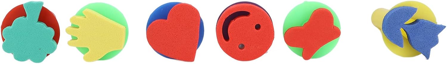 Kids Paint Brushes, 30 Pcs Sponge Painting Kit for Early Childhood DIY Drawing, Reusable Non Art Tools with Random Colors, for Childrens Creativity and Craft Gifts