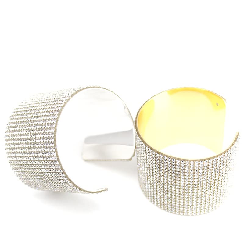 Fuqimanman2020 Multi Rows Rhinestone Bracelet Crystal Wide Arm Cuff Bangle for Women Bridal Statement Party Wedding Prom Jewelry4