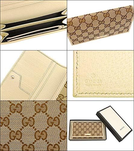 [グッチ] 財布(長財布) 244946 KY9IG ベージュ×アイボリー GG キャンバス レザー メタルバー ウォレット レディース [ブランド] [並行輸入品]