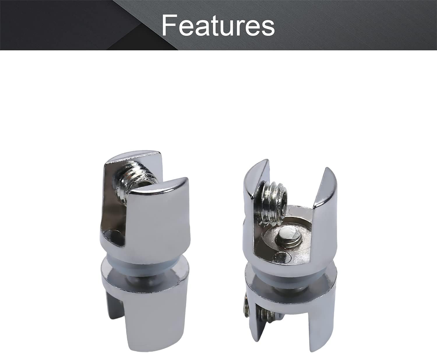 MroMax 10PCS 1.61" (Height) Glass Shelf Bracket Adjustable Zinc Alloy Glass Door Cabinet Clip Silver