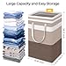 HomeHacks 2-Pack Large Laundry Basket, Waterproof, Freestanding Laundry Hamper, Collapsible Tall Clothes Hamper with Extended Handles for Clothes Toys in the Dorm and Family (Brown, 88L)