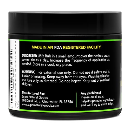 Image of Hemp Cream Maximum Strength Arnica MSM Menthol Aloe for Localized Use 8 oz