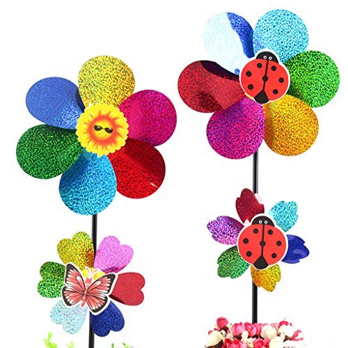 Dairyshop Colorful DIY Sequins Windmill Wind Spinner Home Garden Yard Decoration Kids Toy