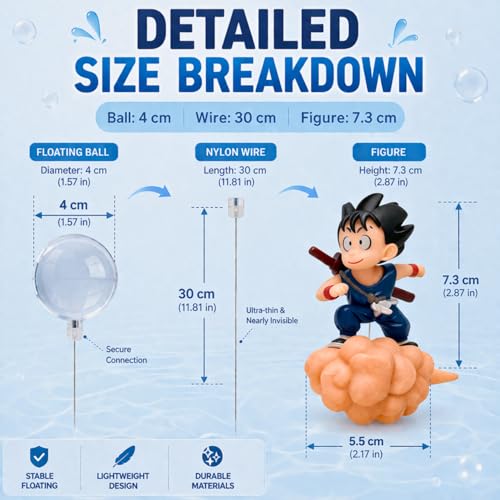Image of VAYINATO 2 Pcs Floating Gugu (Random Color) Standing On The Cloud Action Figure Float Figurines Landscaping Ornaments for Fish Tank Decoration By Petzlifeworld