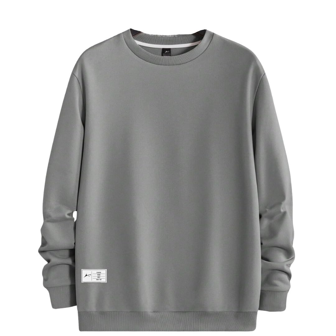 prosharx Men's Essential Patch Sweatshirt | Warm, Fleece & Comfortable Round Neck Sweatshirt-picture-11