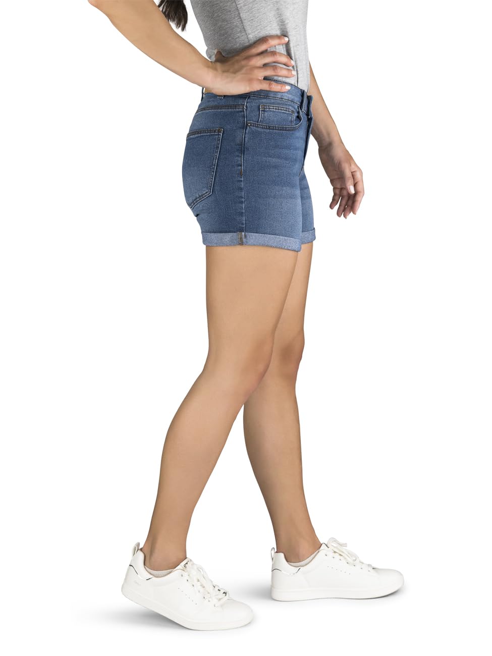 NOISY MAY Jeans Shorts Damen High Waist BeLucky 2er Pack Kurze Hose Bermuda Shorts Hotpants Sommer Basic Denim Stretch Blau Schwarz S M L XL XXL