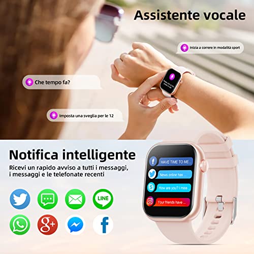 Hwagol Smartwatch Uomo Donna, Waterproof Fitness Tracker 140+ modalità Sportive Orologio Smar twatch con Contapassi/Cardiofrequenzimetro/SpO2/Cronometro per Android iOS - 4