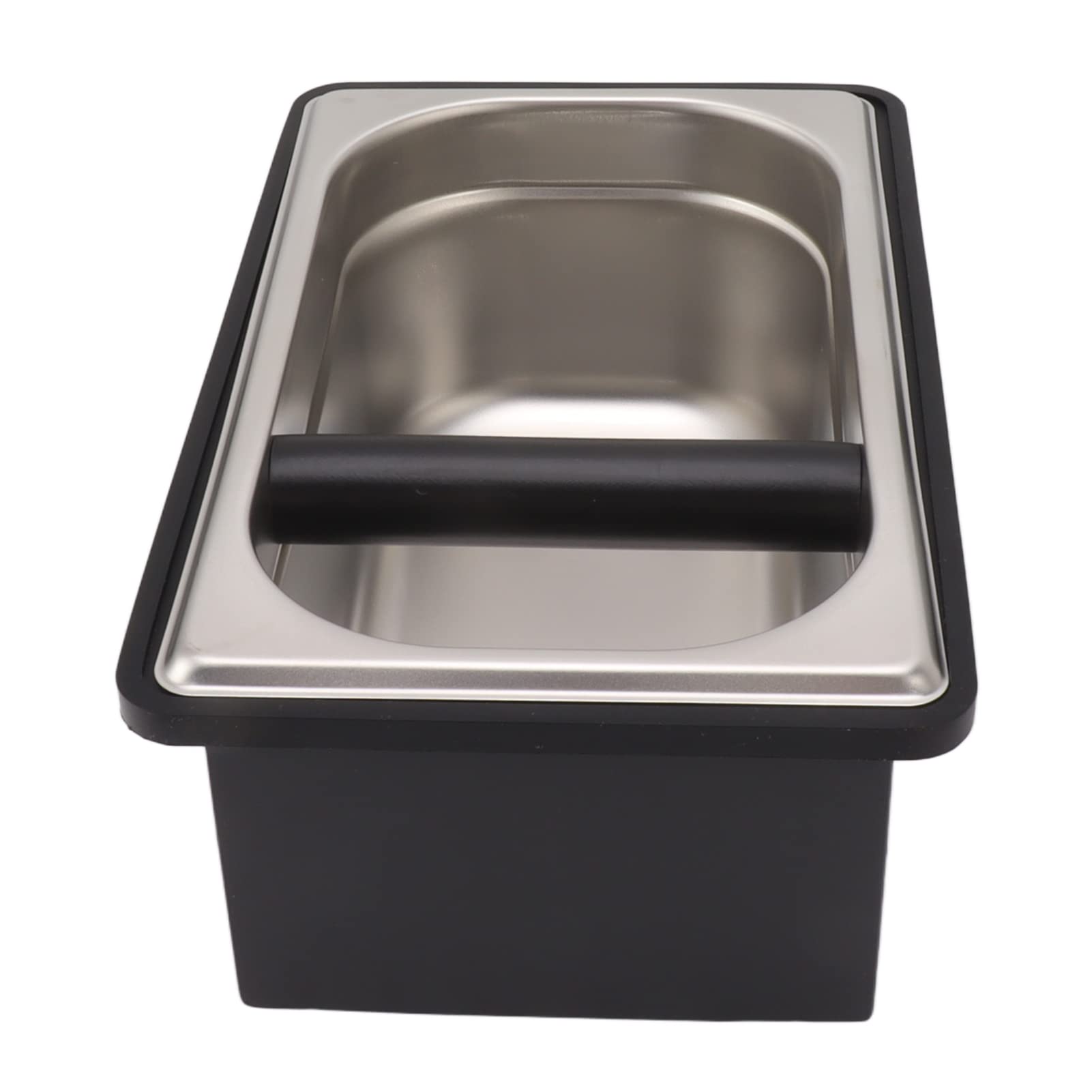 Depósito de acero inoxidable, caja de café con barra de goma extraíble y base antideslizante (L)