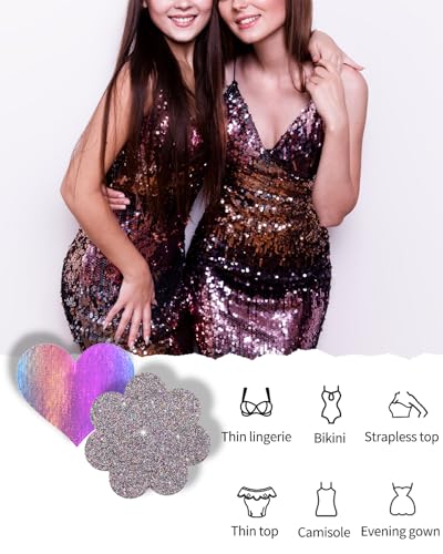 Image of CICKEE Pasties Rave Pack 27 Pairs Multicolor Nipple Covers Pasties Glitter Pasty