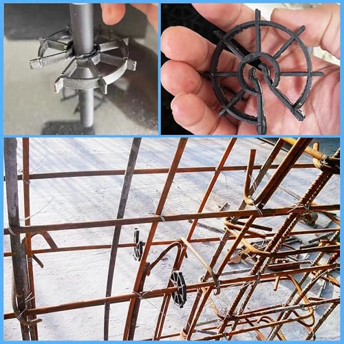 100 Stk Abstandshalter Bewehrung für Baustahlmatte mit einem Durchmesser von 8 bis 12 mm Vertikale Befestigung, Verstärkung für Betonstahl, Schalungszubehör zum Einrasten (20 mm)