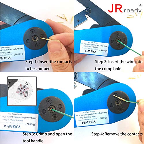 JRready Four indent Crimp Tool Kit ST2060: YJQ-W1A Crimper+Seven Positioners+G125 Go-NoGo Gage for wire/cable contact/pin/socket/terminal Crimping in Connector - Thumbnail 2