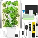 Carpathen Hydroponic Tower Growing System - Indoor Vertical Gardening System with Grow Lights for 30 Plants - Complete Kit with Timer, PH+TDS Meter, and Water Level Gauge - Indoor Herb Garden