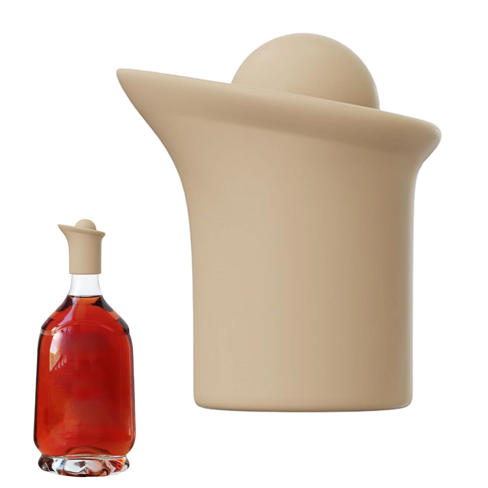 Wine Bottle Stopper and Pourer - Corker for Wine Bottles with Pouring Spout,Leakproof Home Bar Kitchen Corker for Champagne Beverage Vinegar Olive Oil Drinks