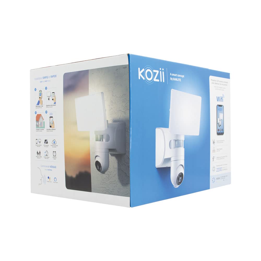 KOZII Xanlite - Kprcam2000 - Smart Living - Projektor Smart Wall - Kamera z czujnikiem ruchu 2200 - Zimna biel lumenów - Nowoczesna technologia