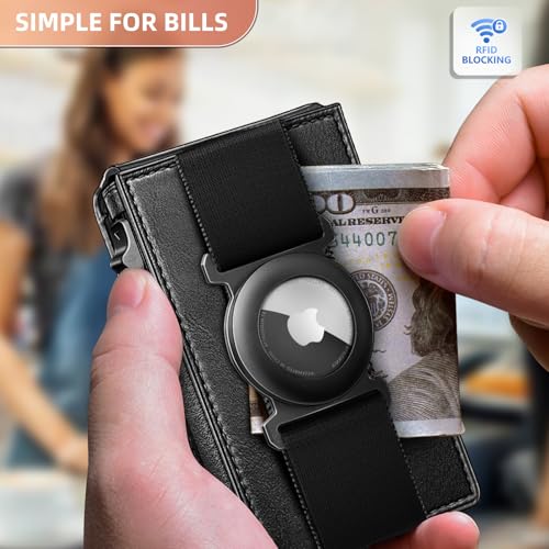 Image of BULLIANT Men Slim Leather Wallet Metal Case Money Clip-Magnetic Closure
