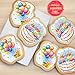 Happy Birthday Cookies Decorated Gift Basket Large 6 pack | Individually Wrapped Sugar Cookie Jumbo with Icing Cake Party | Nut-Free Kosher