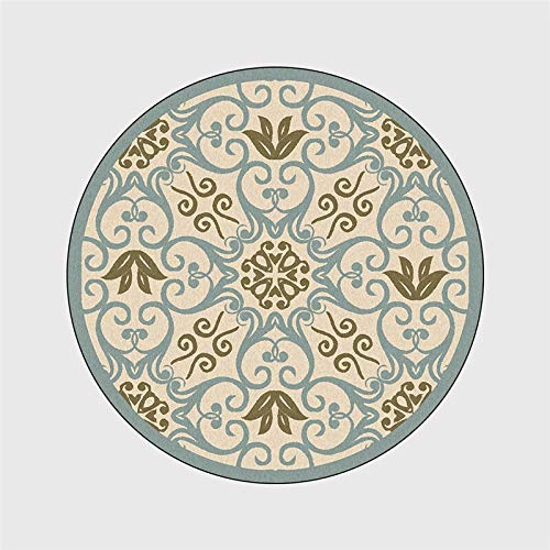 Tapis chambre rond 60cm antidérapant et paillasson fleur 3D rétro pour salon confortable