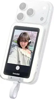 Insta360 Snap 自撮りモニター（ライト付き） - Insta360 Snap 自撮りモニター - 自撮り・Vlog向け 4K マグネット式自撮りモニター（iPhone 15/16/17 Pro対応、調整可能なライト、タッチ操作、有線で瞬時に接続）