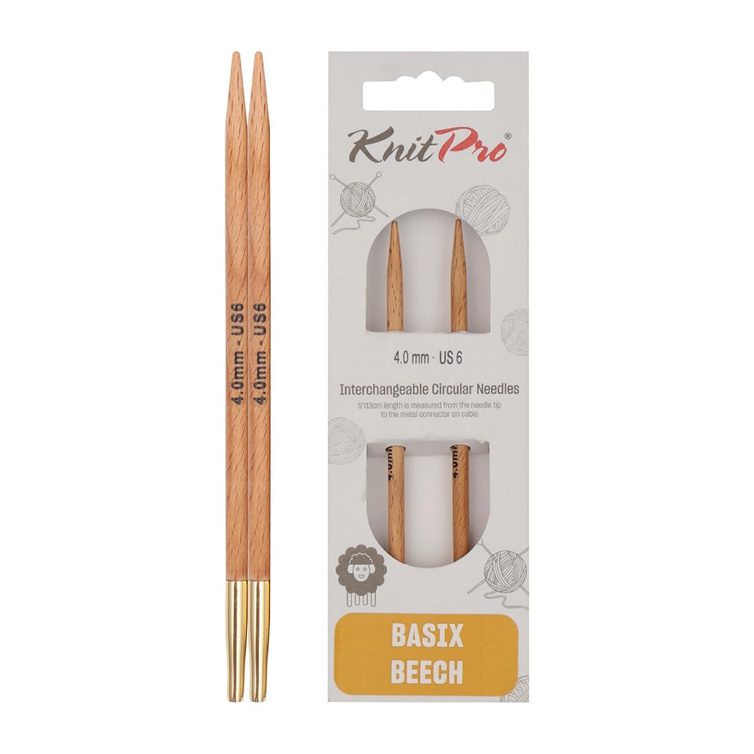 Knitpro - Punti Per Maglieria Intercambiabili Basix Birch Special (4,00 Mm) - 1 Pezzo-image