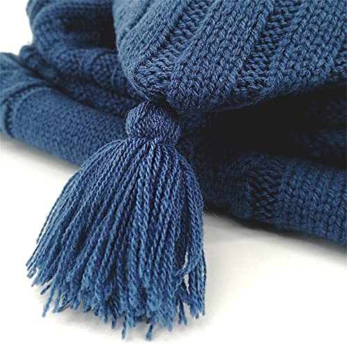 Image of XMWEALTHY Newborn Baby Wrap Swaddle Blanket Knit Wrap Blanket Bag Receiving Blankets Stroller Wrap for Baby Blue 0-6 Month
