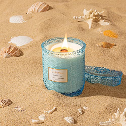 La Jolie Muse Marine Breeze Scented Candle, Natural Soy Candle For Home, Long Burning Time, Large Glass Jar Candles, 19.4 Oz #TOP2