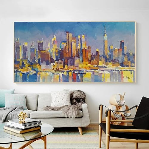 Affiches et impressions abstraites de bâtiments urbains sur toile de 55x110cm sans cadre - 5
