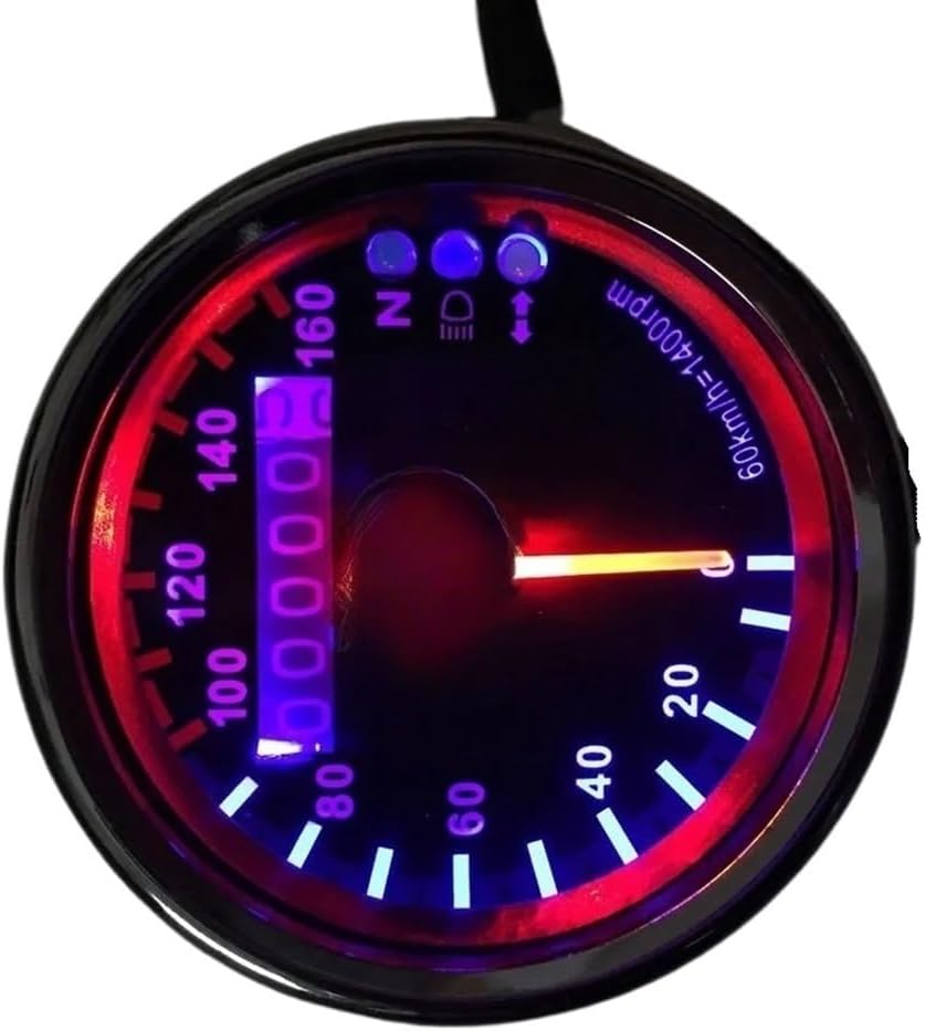 Motorcycle Odometer Gauge 1pcs Universal Fit Motorcycle Tachometer Gauge Odometer 12V Backlight Tachometer Tachometer Tacho Gauge Black