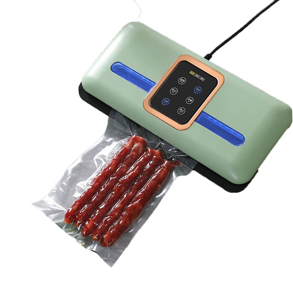Macchina per sottovuoto, 120 W, one-touch, automatica per alimenti, con modalità asciutta e umida, design compatto, facile da pulire per uso domestico e preparazione dei pasti