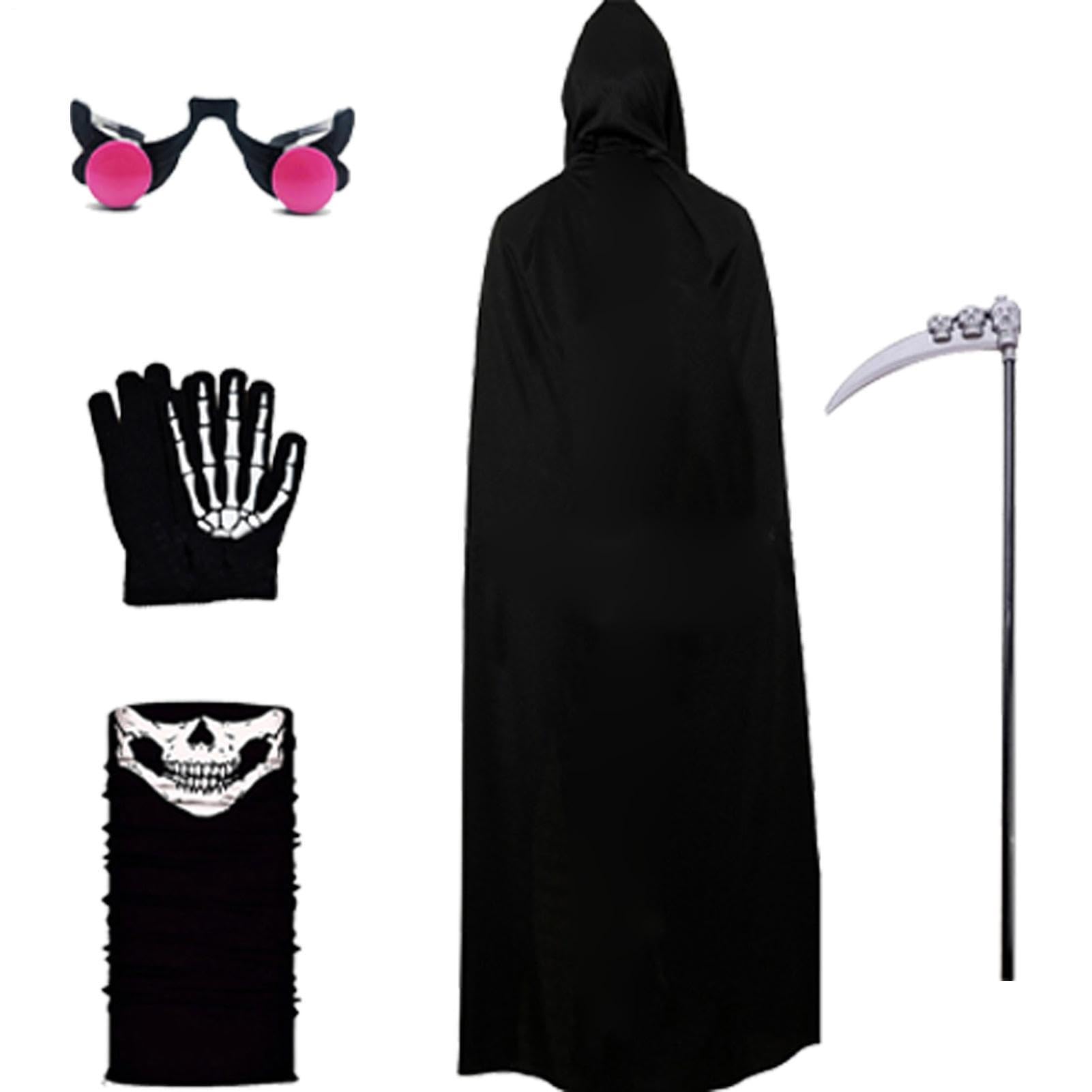 Dziecięca peleryna na Halloween, Cosplay, 5-częściowy strój do odgrywania ról | Dziecięcy kostium świąteczny na występy karnawałowe, maskaradę, imprezę tematyczną, przyjęcie urodzinowe i występy szkolne