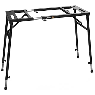 Audibax Onyx Pro 1 – Support Réglable pour Clavier et Table de Mixage – Charge Maximale 50 kg – Support pour Surface Plane – Réglable en Largeur et en Hauteur – Protections de Sol en Caoutchouc - Les Beatles, Paul McCartney, John Lennon, RIngo Starr, George Harrison