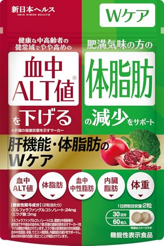 新日本ヘルス 肝臓・体脂肪ケアサプリ 60粒