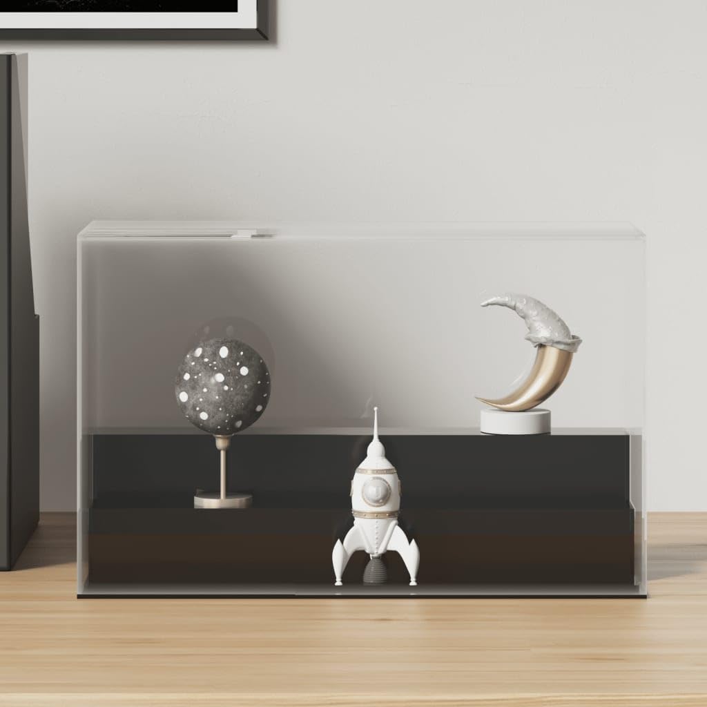 Vitrina de acrílico transparente de 25 x 12 x 16 cm con 3 niveles, 2 mm de grosor, caja de almacenamiento para colección, joyería, reloj, figura, exhibición minorista, feria, expositor