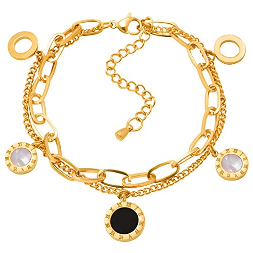 Yellow Chimes Bracelet for Women and Girls Golden Charm Bracelets for Women and Girls | Gold Plated Stainless Steel Western Style Roman Number Bracelets | Birthday Gift For girls and women Anniversary Gift for Wife (B094DT9G34) Amazon Price History, Amazon Price Tracker
