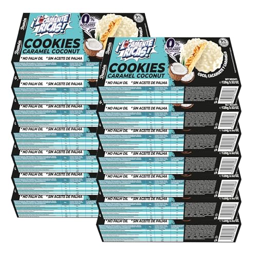 DUMON Galletas Zero sin azucares Locamente Ricas 14 Paquetes por Caja (Coco con Cacahuetes)