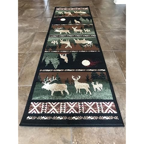 Lodge Cabin Style Runner Rug Design #L-382 (2ft2in.x7ft2in.) Cover
