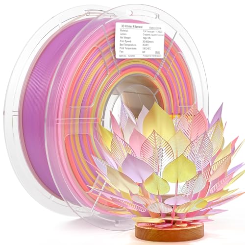 Image of iSANMATE Rapid Translucent PLA Filament 1.75mm, Multicolor Rainbow PLA, Dimensional Accuracy ±0.02mm, 1kg Spool-Autumn Pumpkin