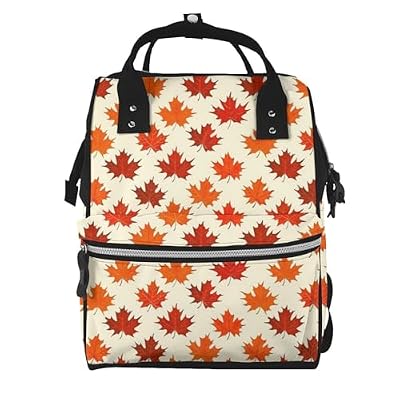 Fuzquwu Autumn Leaves (11) Print Diaper Bag Backpack,Travel Daypack For Mom Dad,Diaper Tote Backpack